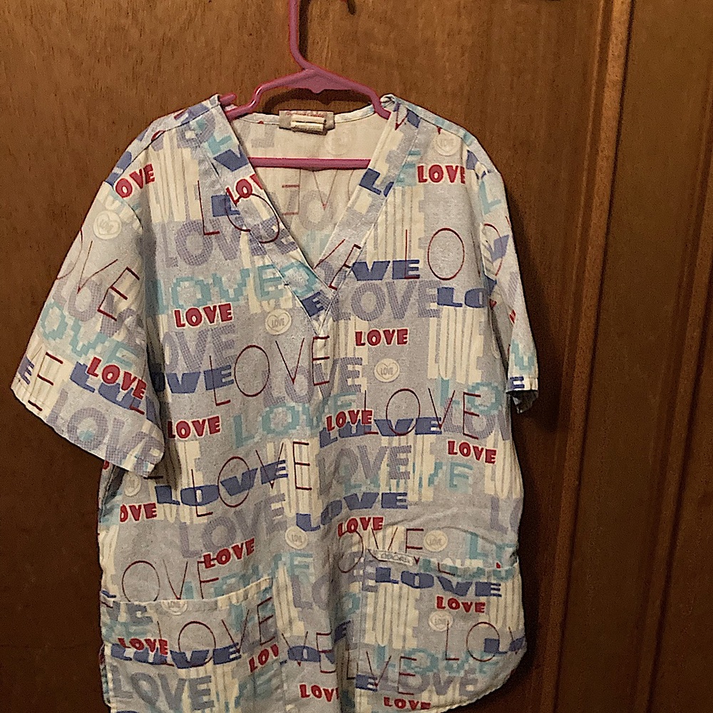 Light blue love used washed